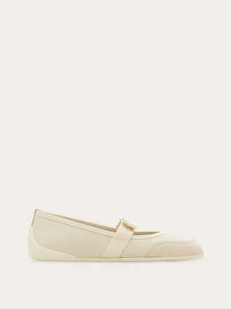 Ferragamo Donna Ballerina sportiva fiocco Vara Beige Taglia 36.5