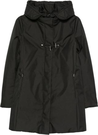 Fay Toggle Padded Parka - Dames - Parka Jassen - Zwart - M - Leer - Jassen