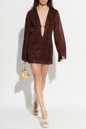 Os&eacute;ree Dress With Lurex Thread, Womens, Brown