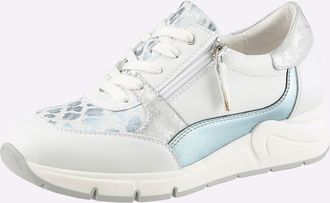 Casual Looks Sneaker CASUAL LOOKS, Damen, Gr. 36, wei&szlig;, eisblau, Lederimitat, Veloursleder, Schuhe Sneaker