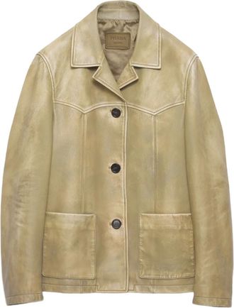 Prada Giacca in pelle - Verde