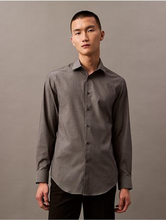 Calvin Klein Calvin Klein Mens Steel Solid Slim Fit Button-Down Shirt - Grey - 14H/323