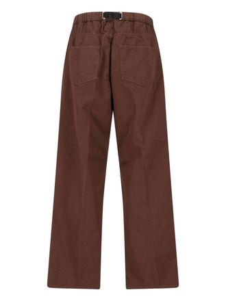 White Sand Mens Trousers Brown Cotton