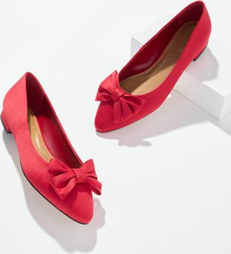 Talbots Edison Satin Bow Flats - Red - 10 1/2 M Talbots