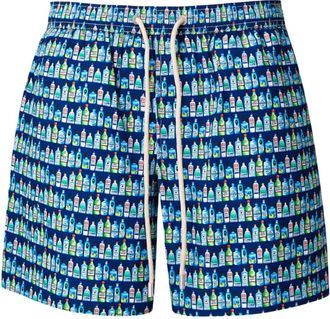 MC2 Saint Barth Sneldrogende Micro Mix Gin Zwemshorts - Heren - Strandmode - Blauw - S - Polyester - Badmode