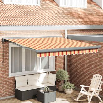 vidaXL Vidaxl - Toldo Retr&aacute;ctil Aluminio Y Tela Blanco Y Amarillo 3x2,5 M