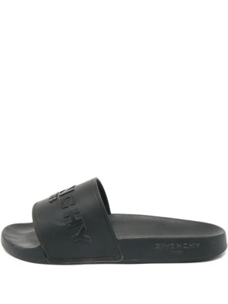 Givenchy logo-embroidered slides - Black
