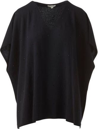 Kinross Cashmere Crystal Vee Popover in Black at Nordstrom