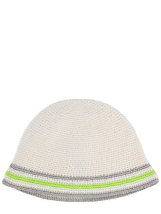 Casablanca A-SP26-HAT-108_01GREEN Knit Logo Winter Hat - Ivory