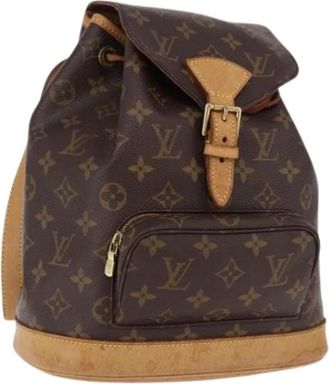 Louis Vuitton Pre-owned Monogram Canvas Backpack - Dames - Vintage Rugzakken - Bruin - ONE Size - Leer - Vintage