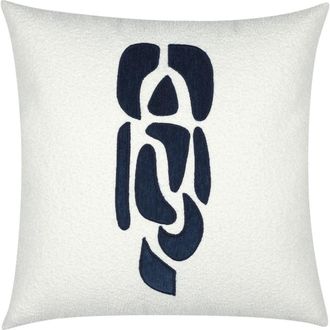 Elaine Smith Resonate Hand Applique Velvet & Boucle Indoor & Outdoor Woven Accent Pillow in Indigo at Nordstrom, Size 20X20
