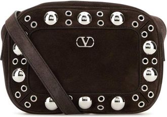 Valentino Garavani Brown Suede NellcaTe Crossbody Bag