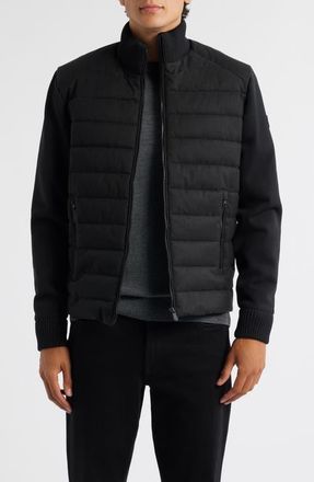 Save The Duck Gio Mixed Media Hybrid Jacket in Black at Nordstrom, Size Medium