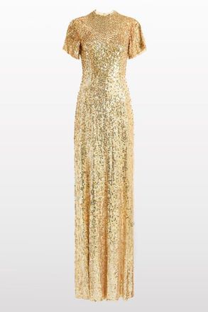 Jenny Packham Jourdain Sequin-Embellished Gown in Illusion at Nordstrom, Size 14 Uk