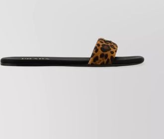 Prada printed calf hair slides