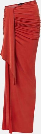 Balmain Draped jersey maxi skirt