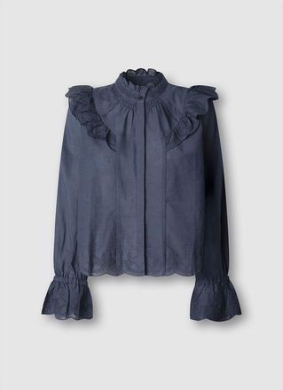 Pepe Jeans London Blouse met lange mouwen en ruches