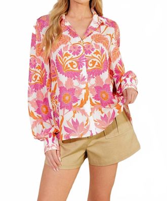 Flying Tomato Sunset Garden Blouse In Pink