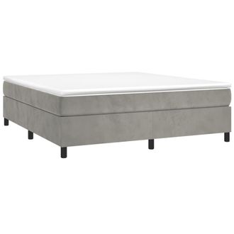 vidaXL Vidaxl - Estructura De Cama Sin Colch&oacute;n Terciopelo Gris Claro 180x200 Cm
