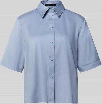 Windsor Bluse mit verl&auml;ngertem R&uuml;cken und Kentkragen in Hellblau, Gr&ouml;&szlig;e 38