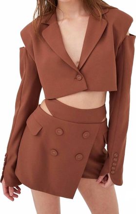 For Love & Lemons Alysa Crop Top In Brown