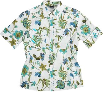 Fay Bloemenprint Shirt met Korte Mouwen - Dames - Overhemden - Veelkleurig - M - Overhemden