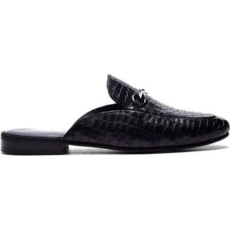 Carlos By Carlos Santana Apollo Bit Slides in Black Croco at Nordstrom, Size 10.5