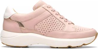 Clarks Dames Zomer Sneakers - Dames - Sneakers - Roze - 35 1/2 EU - Leer - Schoenen