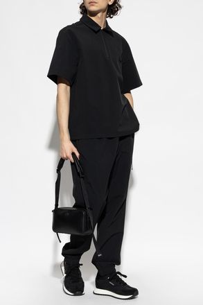 Moncler Polo With Logo Patch, Mens, Black