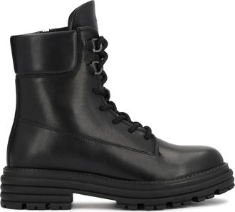 Kazar Enkellaarsjes met veters - Dames - Veterlaarzen - Zwart - 41 EU - Leer - Schoenen