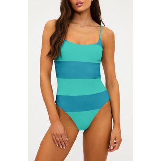 Beach Riot Calista One-Piece Swimsuit in Turquoise/Turkish Tile at Nordstrom, Size X-Large