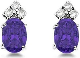 Allurez Oval Stud Earrings 14k in Tanzanite at Nordstrom