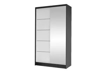 Mirjan24 Armario Closico Fractor Iii, Negro + Blanco, 200x100x58cm, Puertas De Armario: Correderas, N&uacute;mero De Estantes: 4