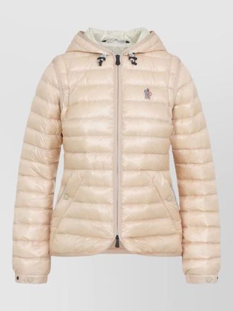 Moncler down quilted hooded parka coat