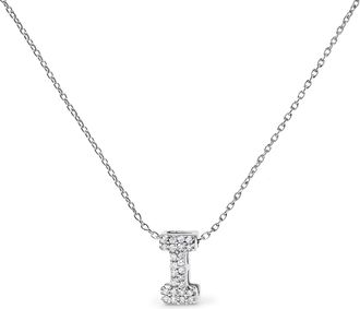 House of Brilliance 10K Gold Diamond Accent A-Z Initial Bubble Pendant Necklace
