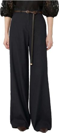 Max Mara Mstfarea Wide Trousers - female - Max Mara Studio - Wide Trousers - Black - XS - Trousers
