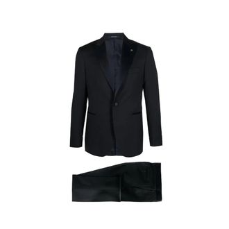 Tagliatore Single Breasted Suits, male, Black, Size: M Luxury Single Breasted Suit Set
