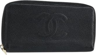 Chanel Pre-owned Wallets, female, Black, Size: ONE SIZE Pre-owned Leather Wallet