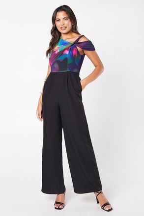 Coast Twist Neck Pleated Off Shoulder Jumpsuit