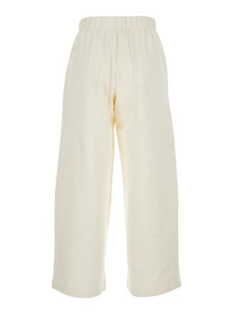 Max Mara Womens White Cotton And Silk Blend Pants Trousers