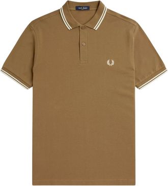 Fred Perry Twin Tipped Polo - Heren - Tops - Bruin - Maat: L Katoen