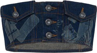 Jean Paul Gaultier Top met trompe loeil print - Blauw