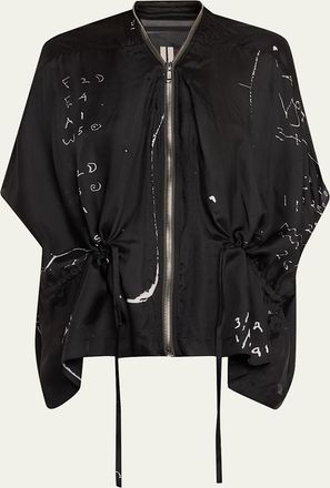 Rick Owens Sail Equation-Print Short-Sleeve Zip Jacket