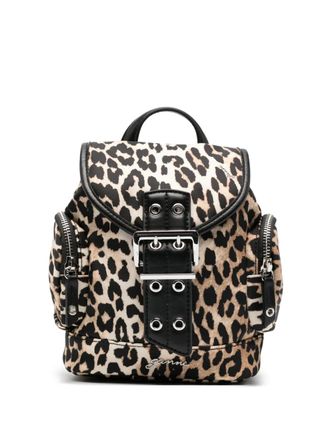 Ganni mini leopard-print Backpack - women - Polyester/Polyamide - One Size - Neutrals