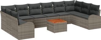 vidaXL Garden Sofa Set 11 pcs Grey Vidaxl