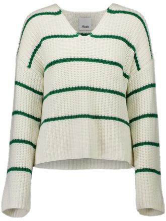 Allude striped sweater - women - Cotton/Cashmere - M - White