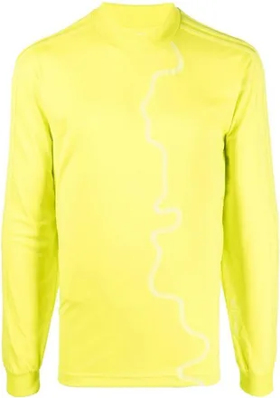 adidas Mens adidas Abstract Pattern Printing Stripe Long Sleeves Yellow H58036