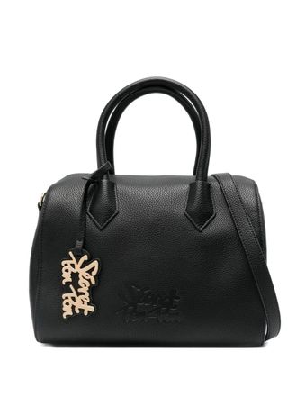 Secret Pon Pon top-handles leather tote bag - Black