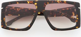 Victoria Beckham Oversized Flat Top Frame In Havana