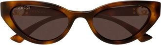 Gucci Cat Eye Zonnebril - Dames - Zonnebrillen - Bruin - 52 MM - Accessoires